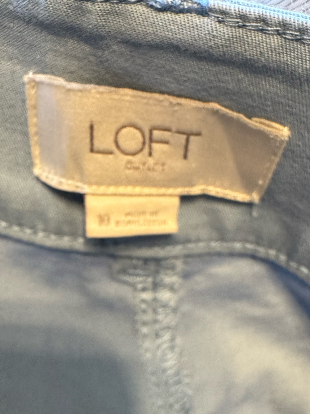 LOFT Dusty Blue Straight Crop Pant Sz 10 - Picture 3 of 13